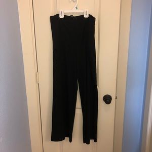 St. John Spa jersey knit Pants wide straight leg black lounge M
